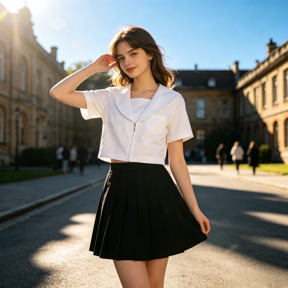 White Sailor JK School Uniform - đánh giá và giá Cosplay Anime Basic