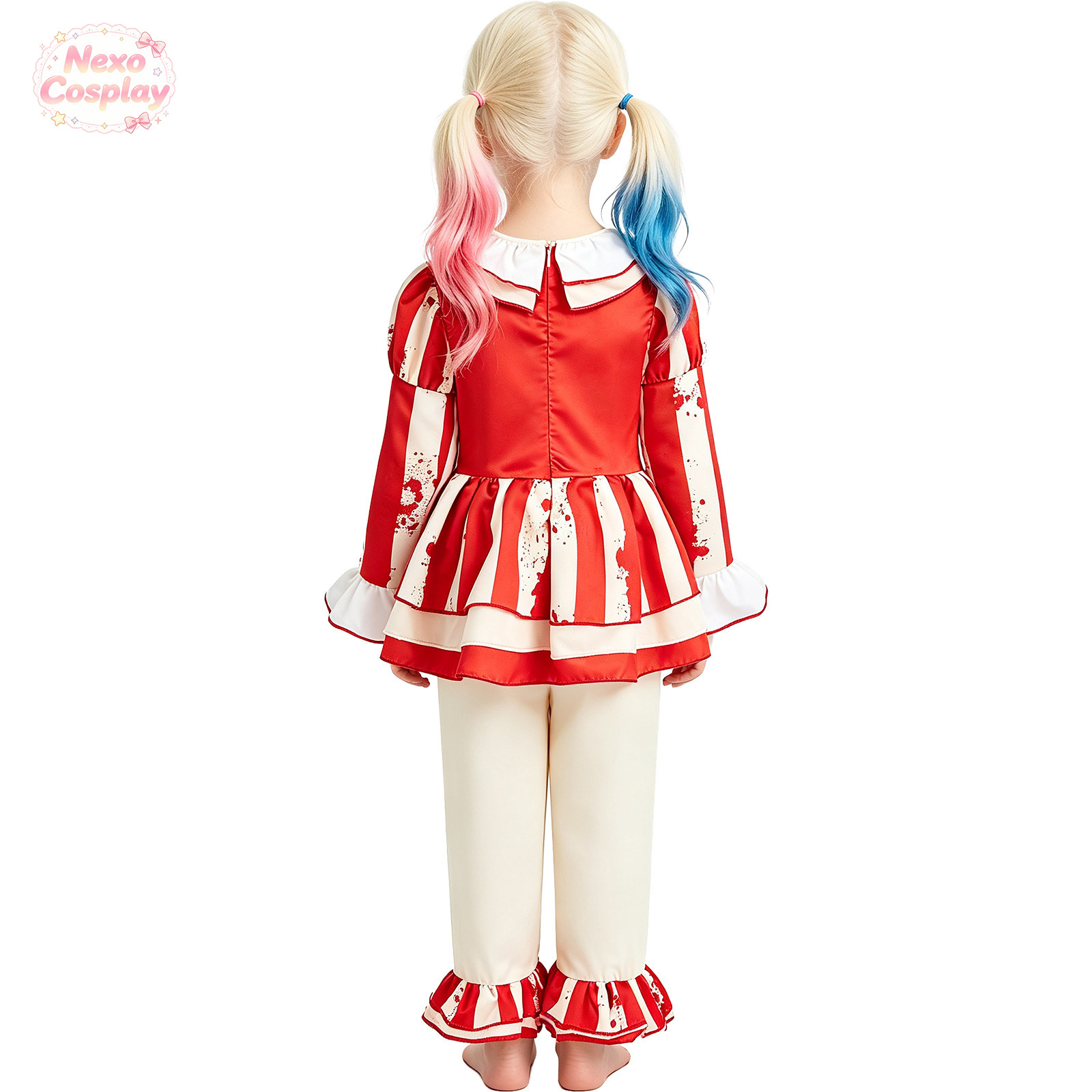 Kids Red White Striped Horror  - đánh giá và giá Anime Cosplay Kid
