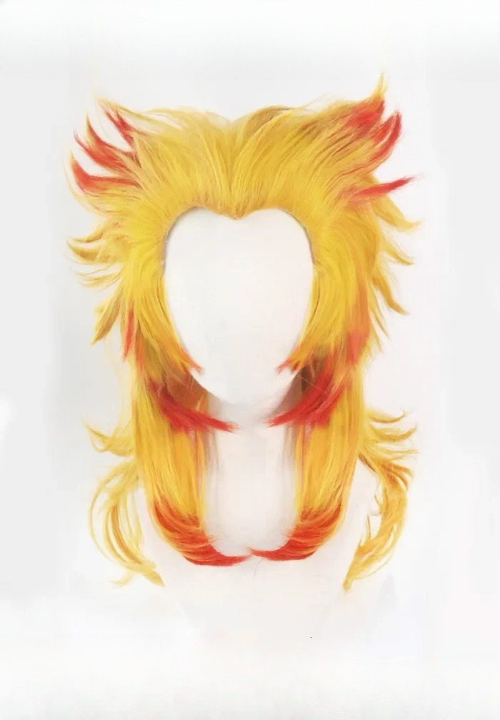 Rengoku Kyoujurou Wig Kimetsu  - đánh giá và giá Anime Cosplay Red Hair