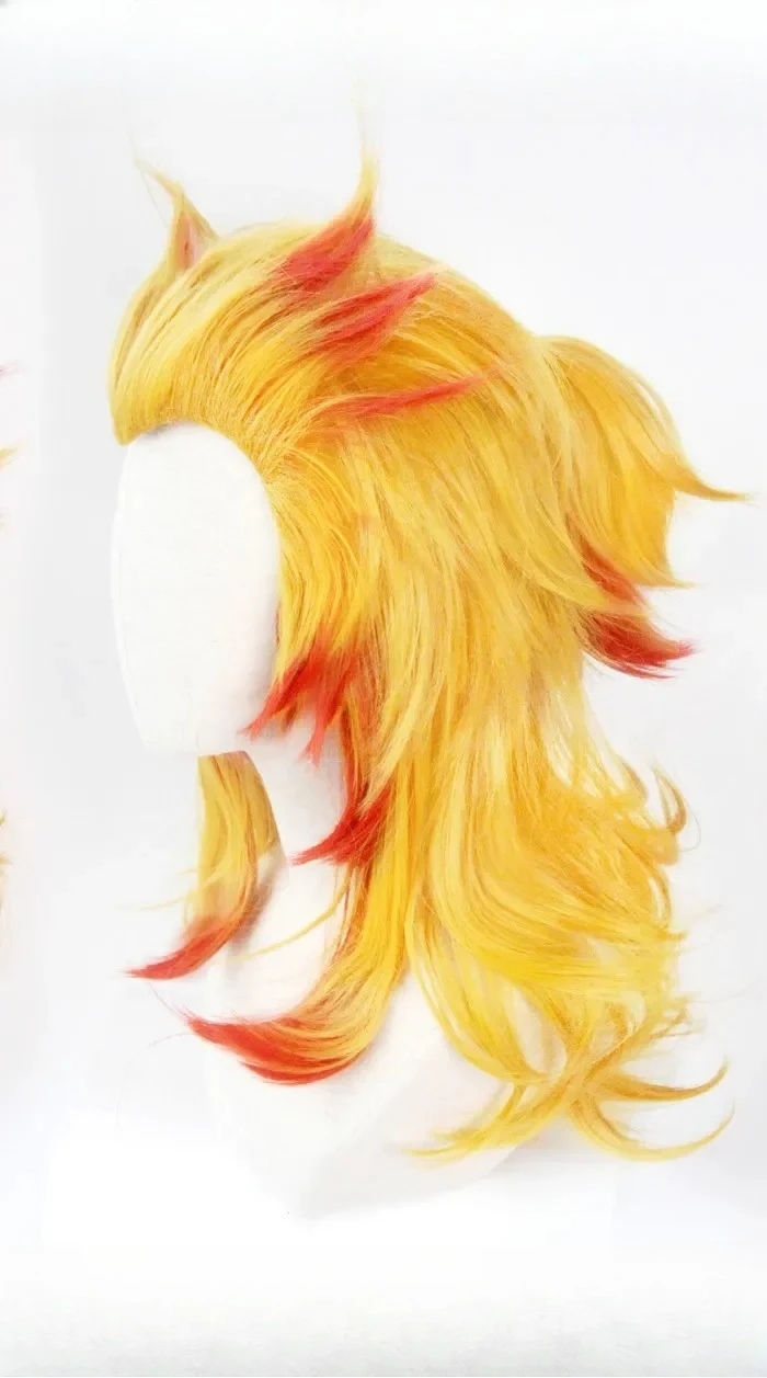 Rengoku Kyoujurou Wig Kimetsu  - đánh giá và giá Anime Cosplay Red Hair