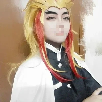 Rengoku Kyoujurou Wig Kimetsu  - đánh giá và giá Anime Cosplay Red Hair