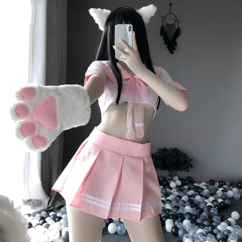 2026 Korean Short Shirt Pleate - đánh giá và giá Anime Cosplay Korean Girl